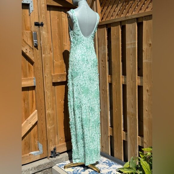🆕 SIMKHAI 🧿 NWOT Bex Sequined Embellished Maxi Dress, Seafoam Green - Sz US 4 - Picture 8 of 15